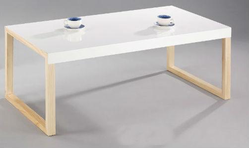 Andere white top & pine legs coffee table