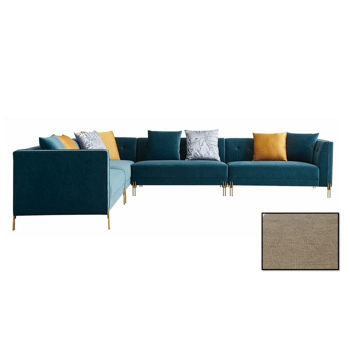 Elgin Corner Sofa with Gold Legs