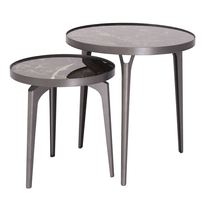 Free brown artificial marble side table set
