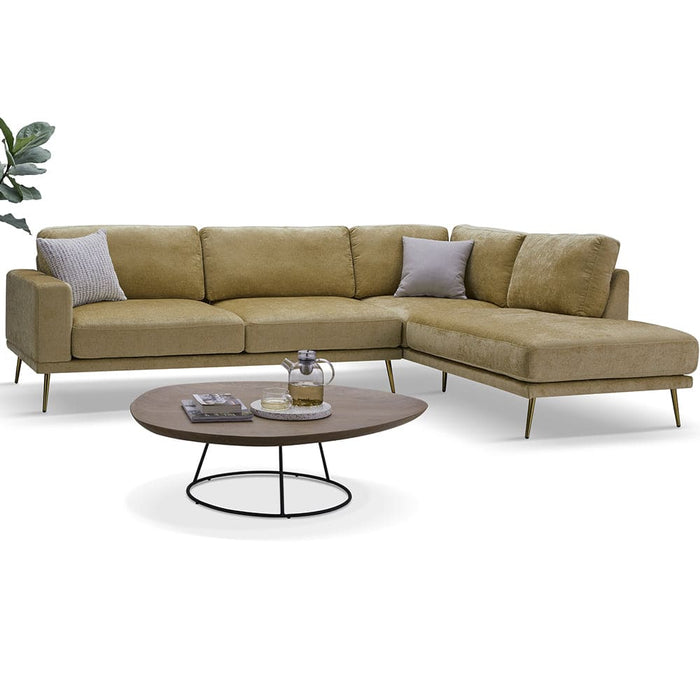 Inca Chaise L Shape sofa with Gold Legs