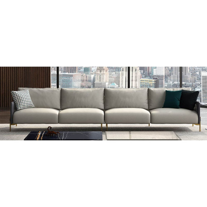 ODELLE FABRIC GRAY & SIDE  PU GRAY 5 SEATER  SOFA