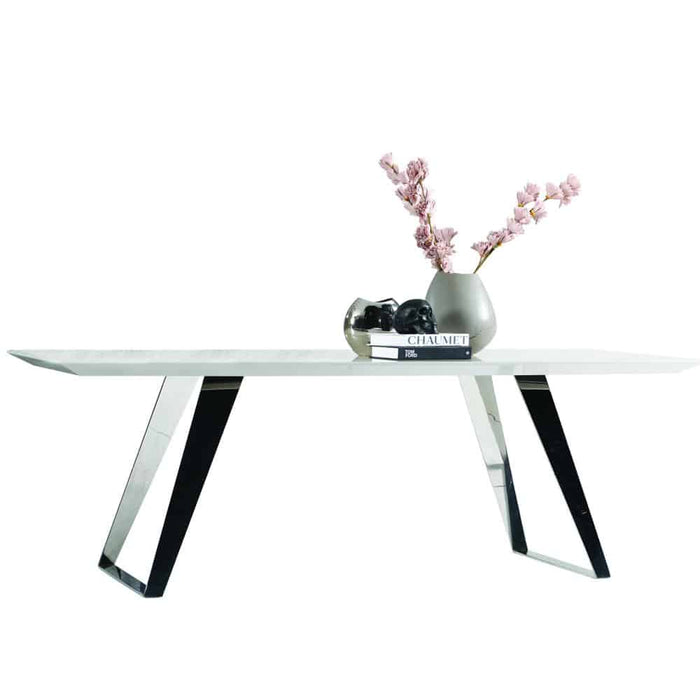 VESTA OFF WHITE & SILVER  DINING TABLE