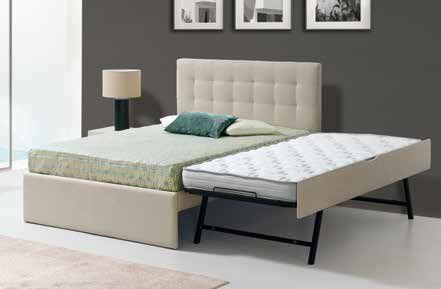 Bianca PU Leather Queen Bed with single bed