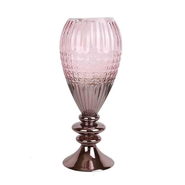 Burgundy Glass Flower Vase