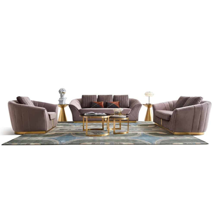 Caswel classy velvet brown sofa