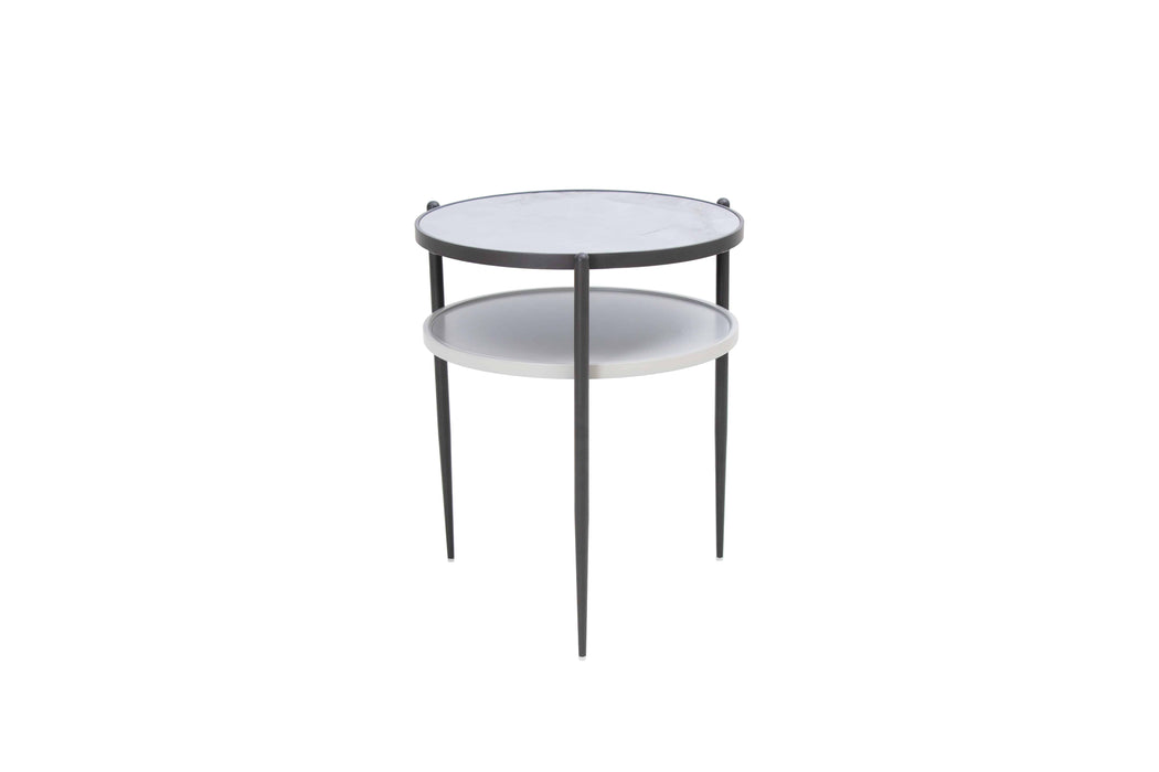 Enzo white top Side table