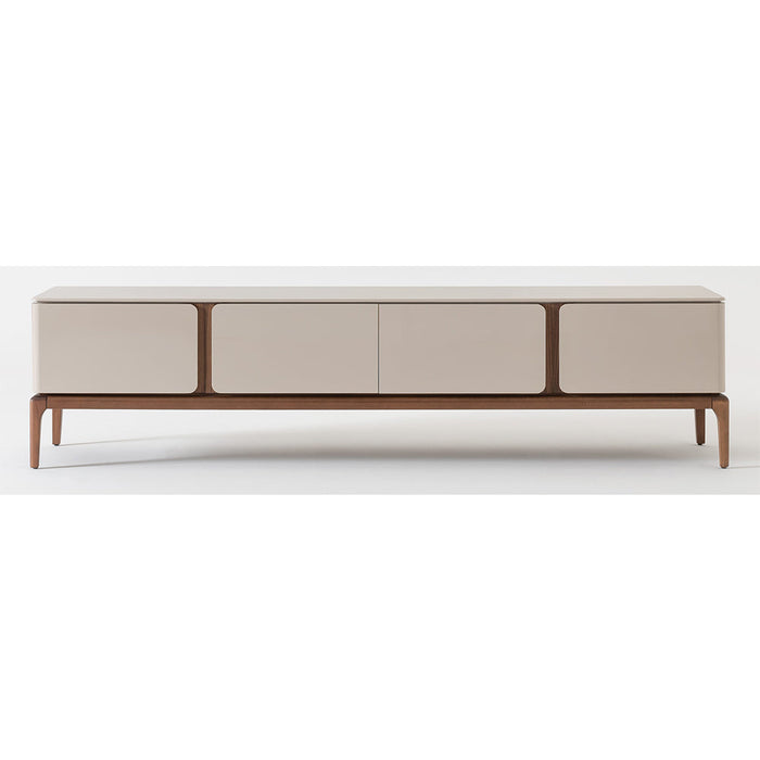 Lucca beige and walnut TV console