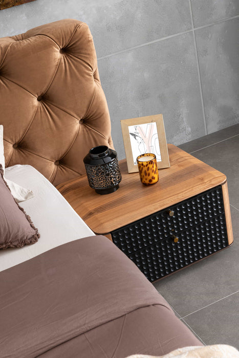 Layla black and chestnut night table