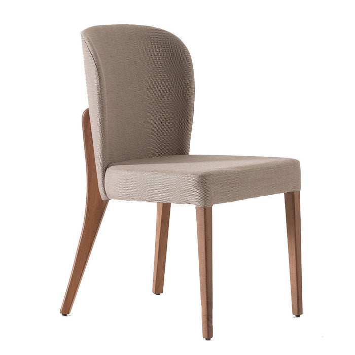 Lucca beige & walnut dining chair