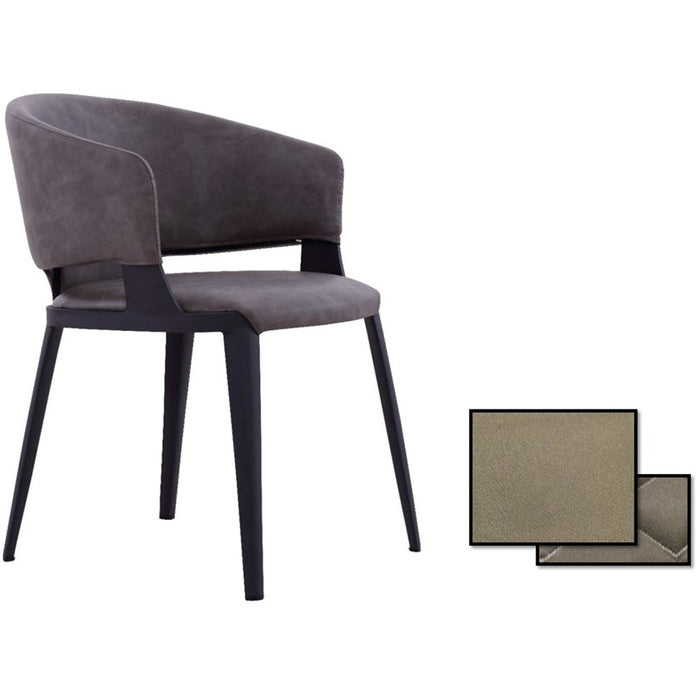 NOTO GRAY WITH BACK PATTERNED DINING CHAIR