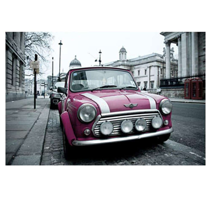 PINK CAR CANVAS PAINTING ART
