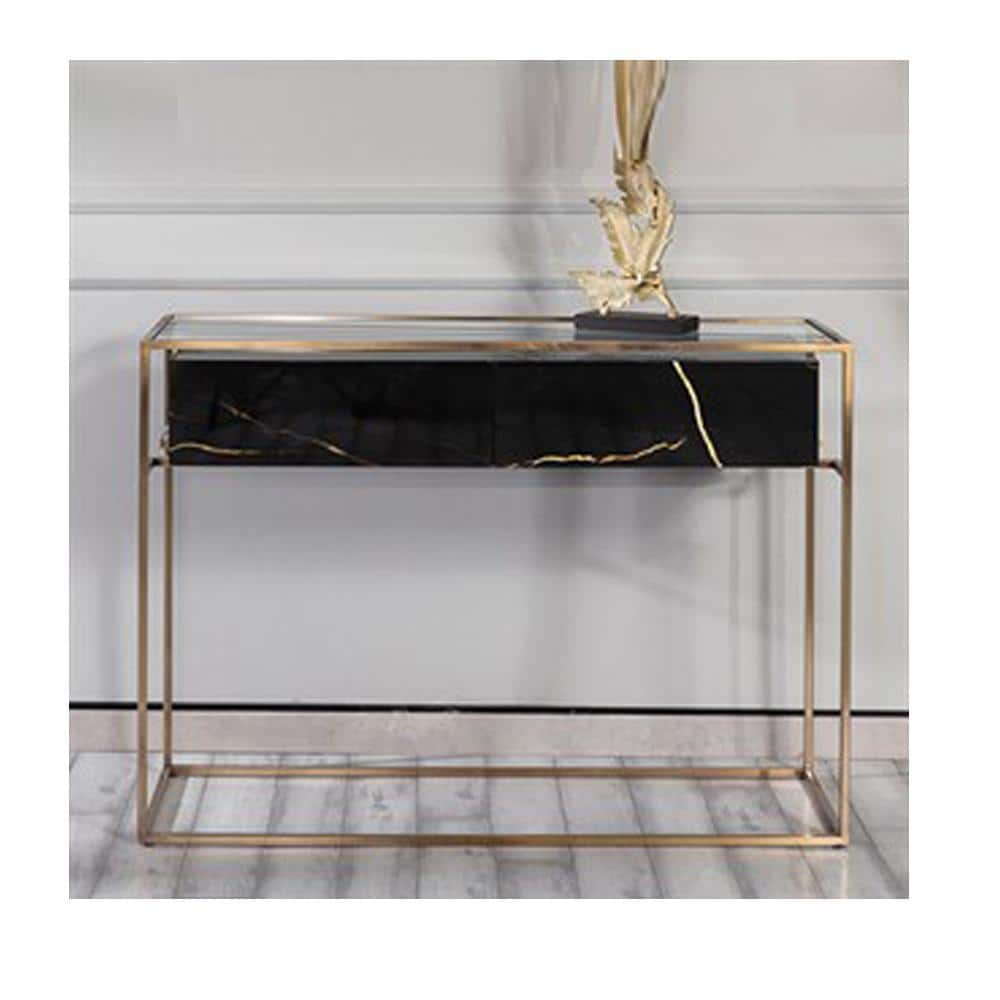 Roma Laminated Gray Console Table In