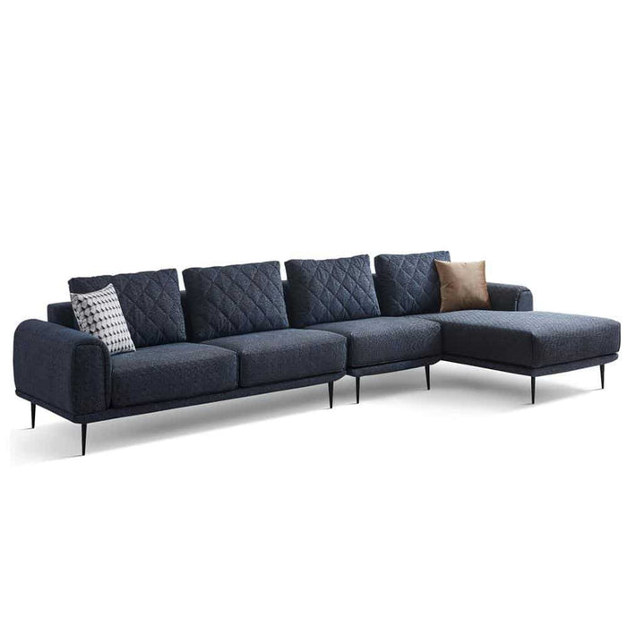 WES FABRIC ANTHRACITE LEFT & RIGHT L SHAPE SOFA WITH 2 CUSHIONS